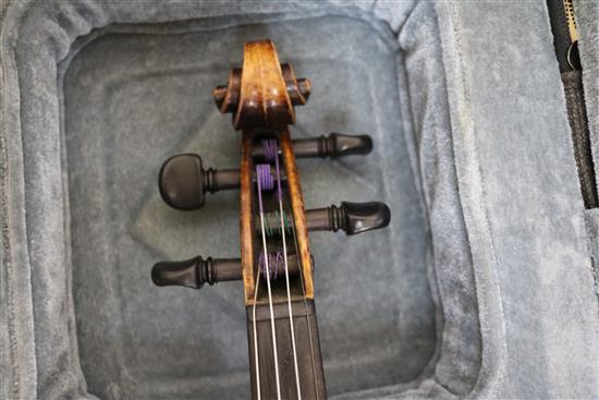 A late 19th century east European cased violin